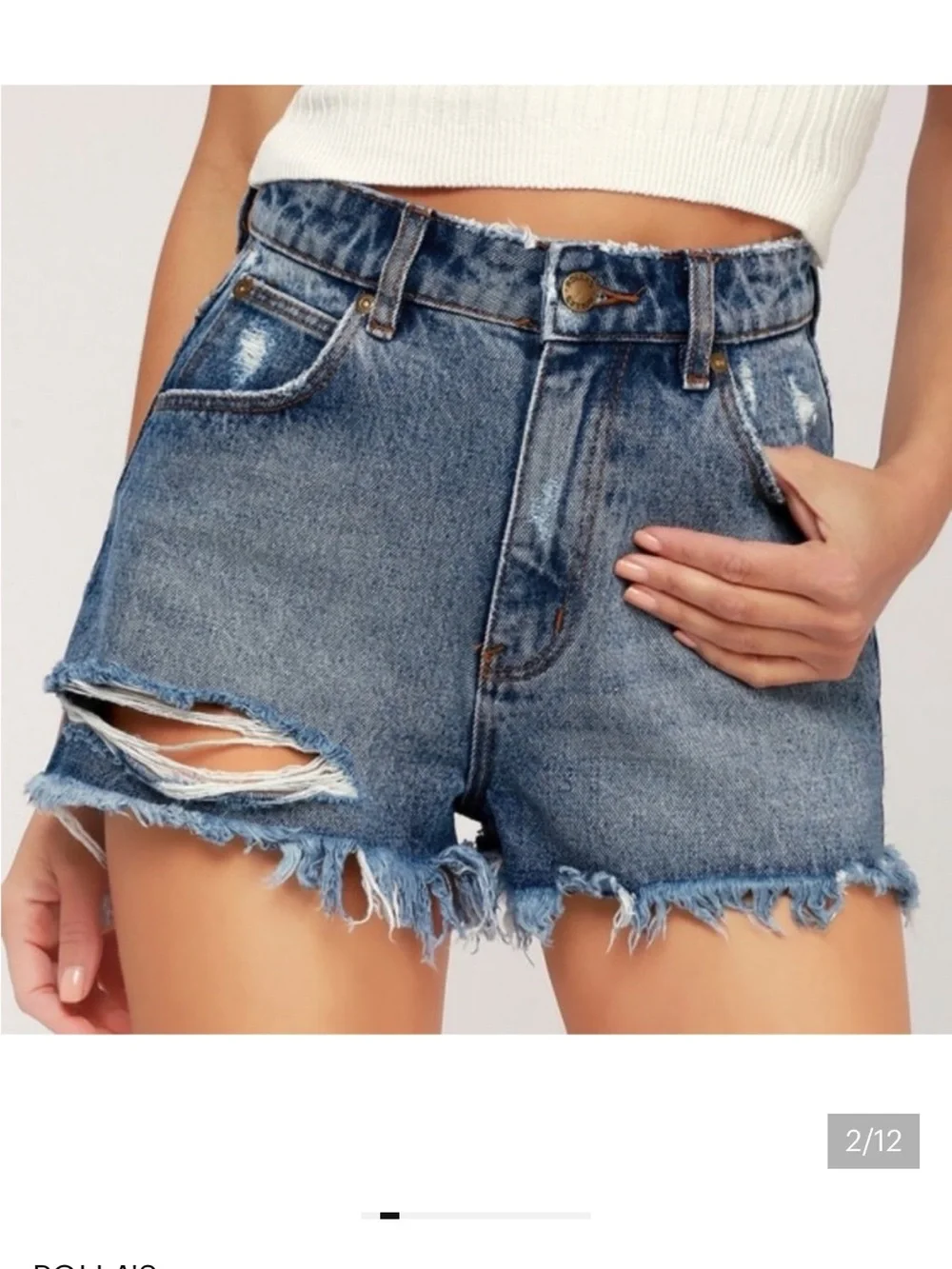 ROLLA'S Dusters High Rise Slim Jean Shorts Blue Size 24